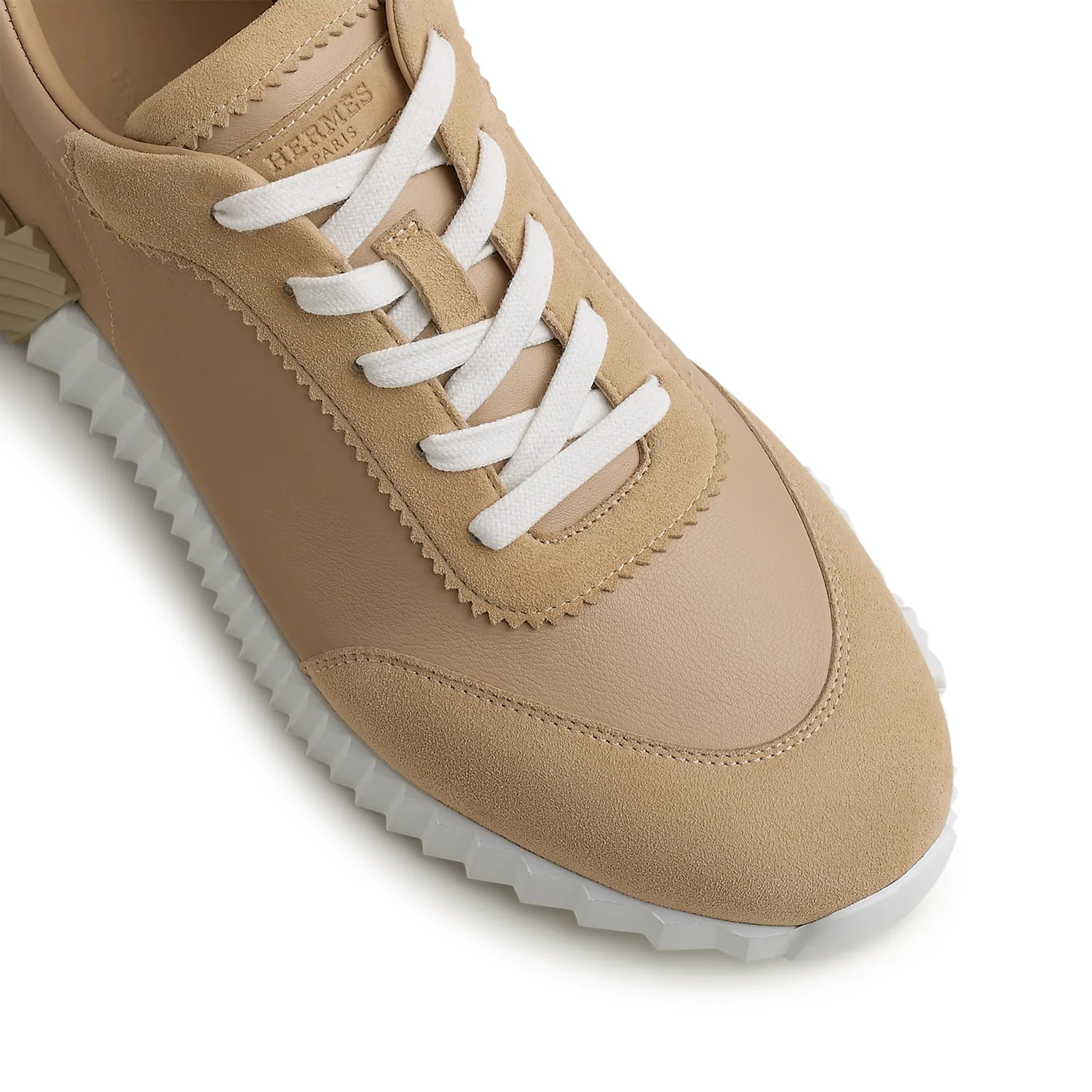 Top view of Hermes Paris Bouncing Sneaker Beige Lin H221898ZH5K390